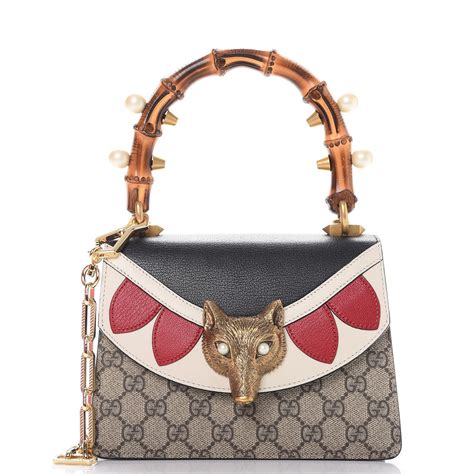 gucci fox head bag|GUCCI GG SUPREME MONOGRAM MINI FOX BROCHE .